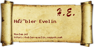 Hübler Evelin névjegykártya